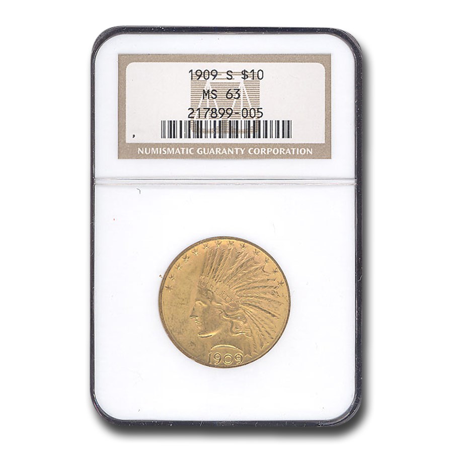 1909-S $10 Indian Gold Eagle MS-63 NGC
