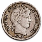 1909-S Barber Dime VF