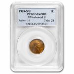 1909-S Lincoln Cent MS-65 PCGS (Red, S/Horizontal S)