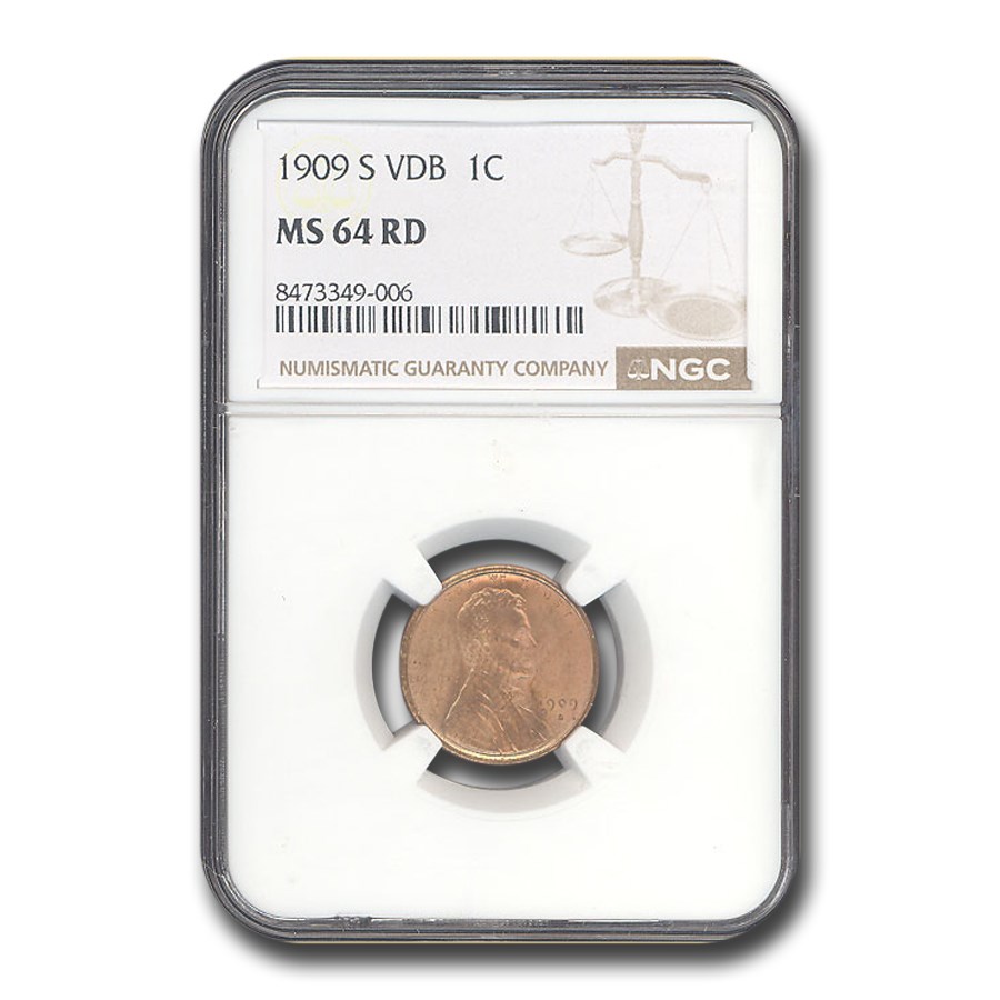 1909-S VDB Lincoln Cent MS-64 NGC (Red)