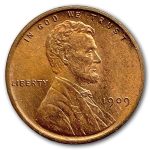 1909 VDB Lincoln Cent BU (Red)