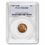 1909 VDB Lincoln Cent MS-64 PCGS (Red)