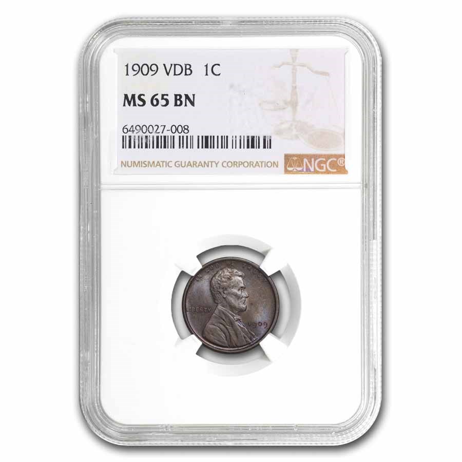 1909 VDB Lincoln Cent MS-65 NGC (Brown)