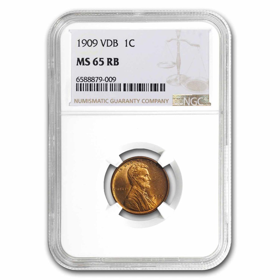 1909 VDB Lincoln Cent MS-65 NGC (Red/Brown)
