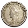 1910-1925 Netherlands Silver 25 Cents Wilhelmina Avg Circ