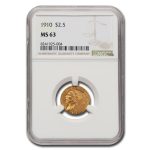 1910 $2.50 Indian Gold Quarter Eagle MS-63 NGC