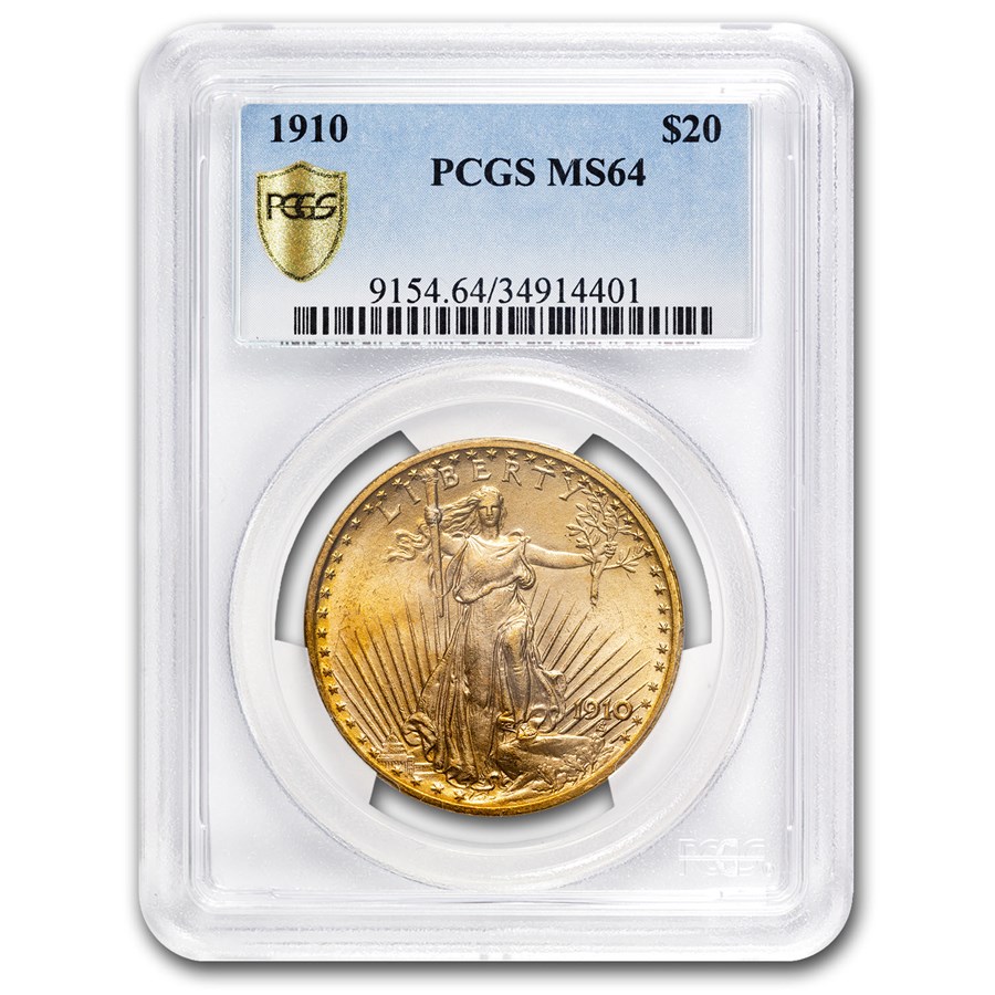 1910 $20 St Gaudens Gold Double Eagle MS-64 PCGS