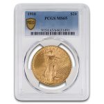 1910 $20 St Gaudens Gold Double Eagle MS-65 PCGS