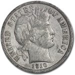 1910 Barber Dime AU