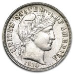 1910 Barber Dime BU