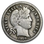 1910 Barber Dime Fine