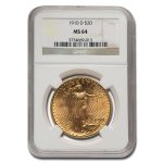 1910-D $20 St Gaudens Gold Double Eagle MS-64 NGC