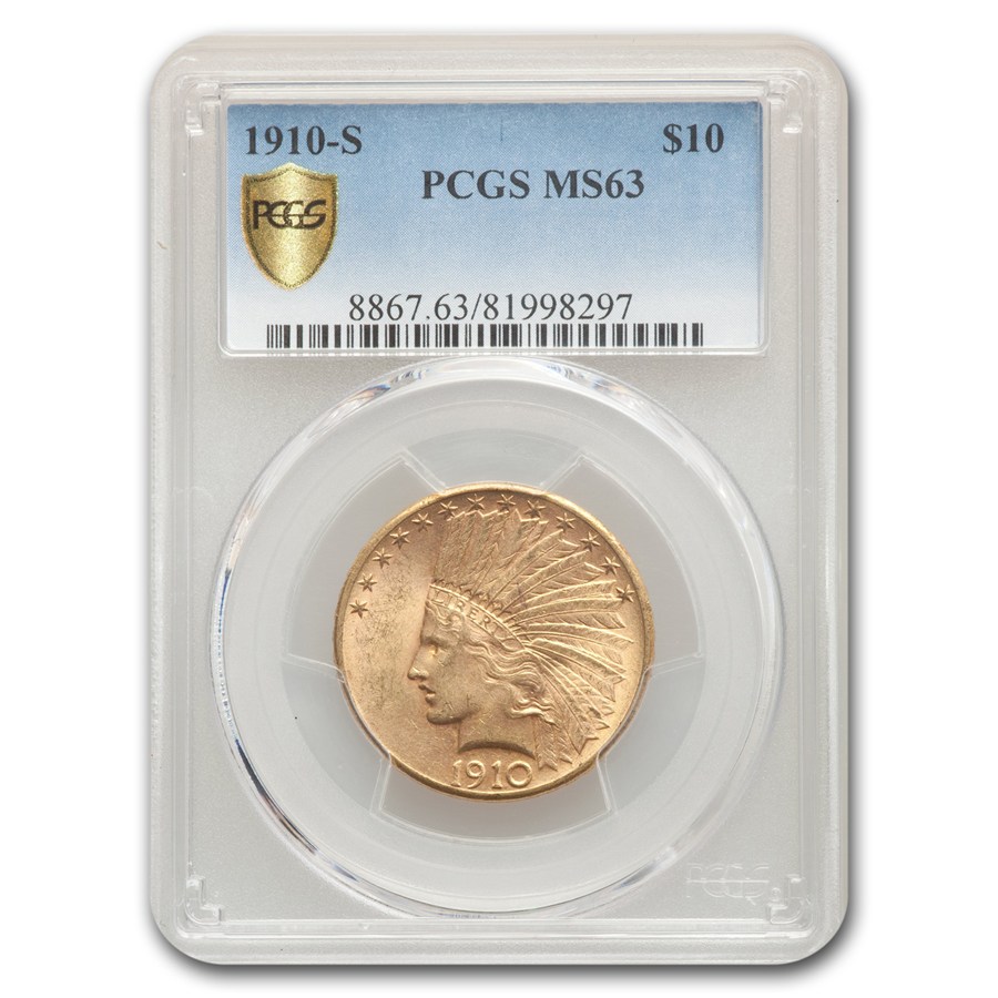 1910-S $10 Indian Gold Eagle MS-63 PCGS