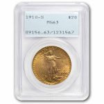 1910-S $20 St Gaudens Gold Double Eagle MS-63 PCGS