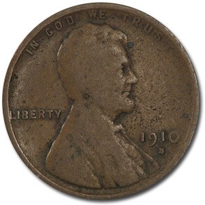 1910-S Lincoln Cent Good/VG