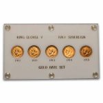 1911-1915 Great Britain Gold 1/2 Sovereign George V BU 5 Coin Set