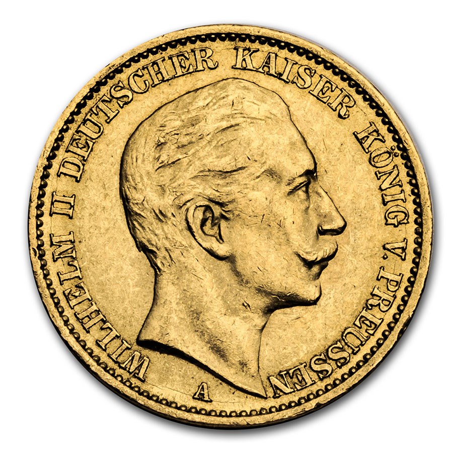 1911-A Germany Gold 20 Marks Prussia Wilhelm II BU