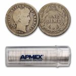 1911 Barber Dime 50-Coin Roll Avg Circ
