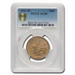 1911-D $10 Indian Gold Eagle AU-58 PCGS