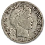 1911-D Barber Dime Fine