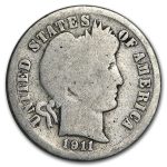 1911-D Barber Dime Good/VG
