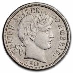 1911-D Barber Dime XF