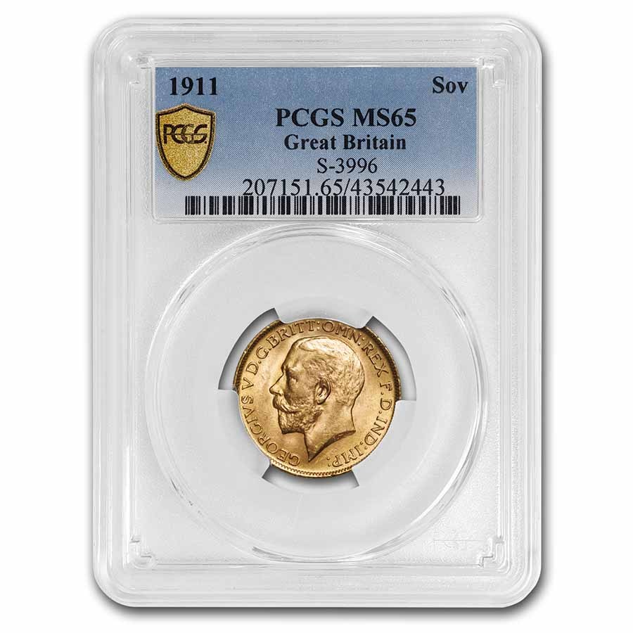 1911 Great Britain Gold Sovereign George V MS-65 PCGS