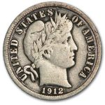 1912 Barber Dime Good/VG