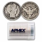 1912 Barber Half Dollar 20-Coin Roll Avg Circ