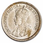 1912 Canada Silver 5 Cents George V BU