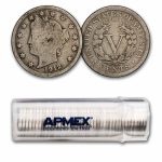 1912-D Liberty Head V Nickels 40-Coin Roll Avg Circ