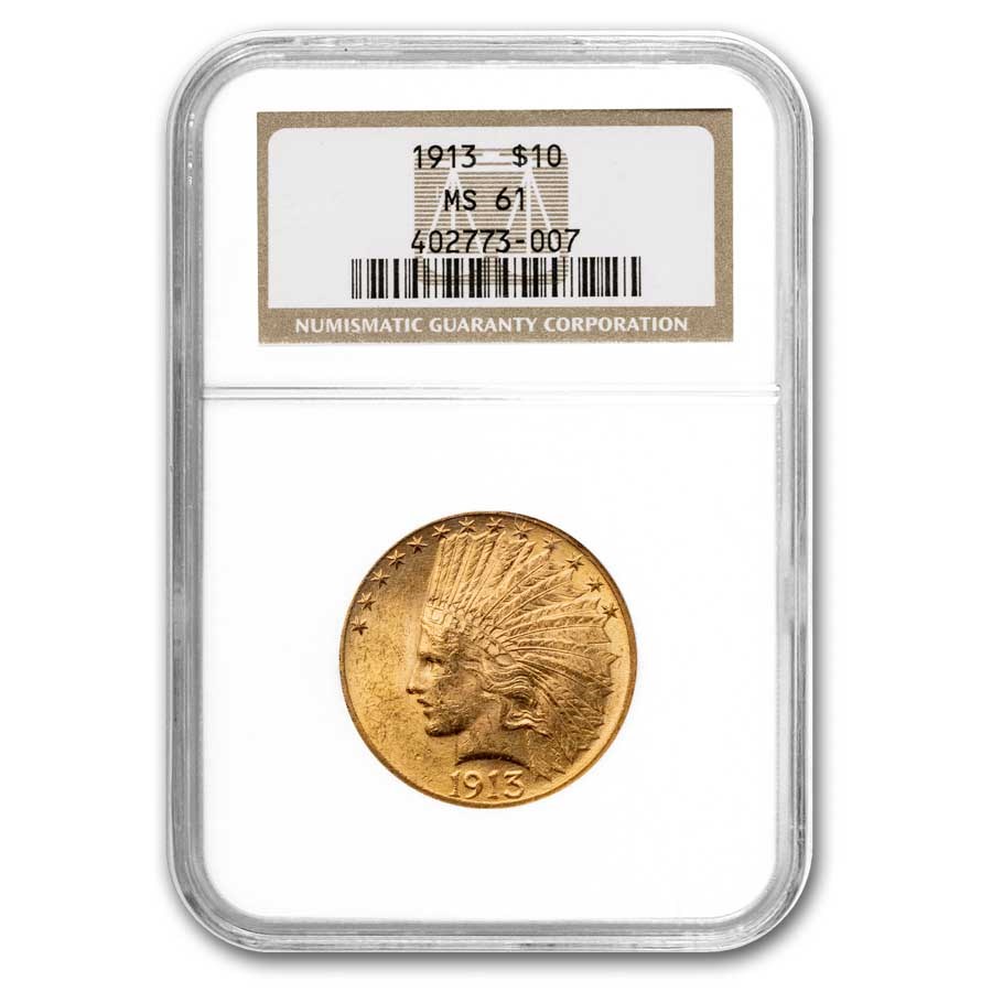 1913 $10 Indian Gold Eagle MS-61 NGC