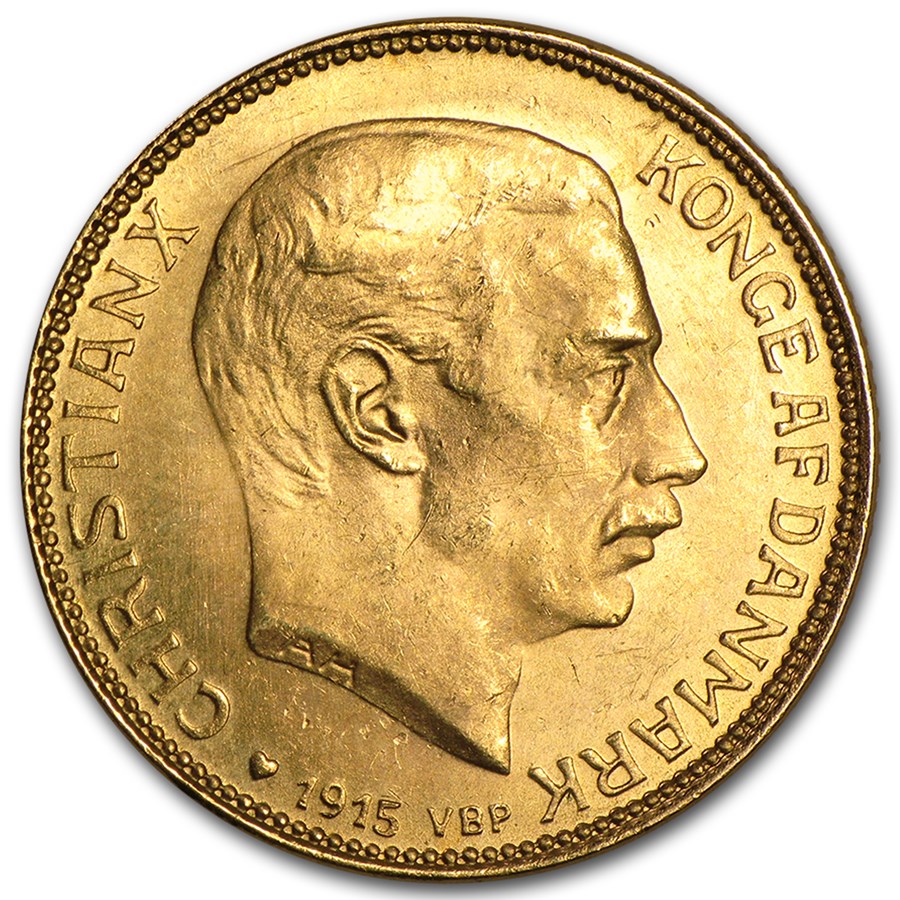 1913-1917 Denmark Gold 20 Kroner Christian X BU