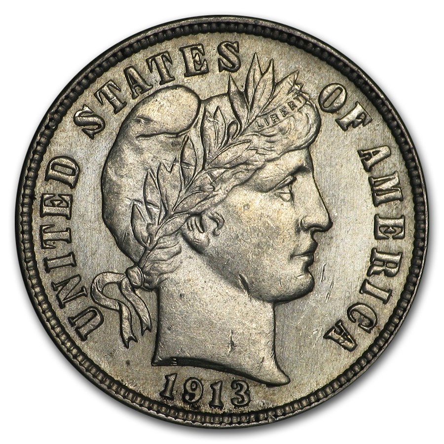 1913 Barber Dime AU