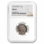 1913 Buffalo Nickel Type-I MS-64 NGC