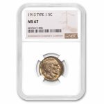 1913 Buffalo Nickel Type-I MS-67 NGC