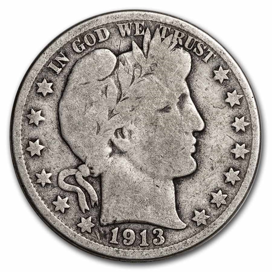 1913-D Barber Half Dollar VG
