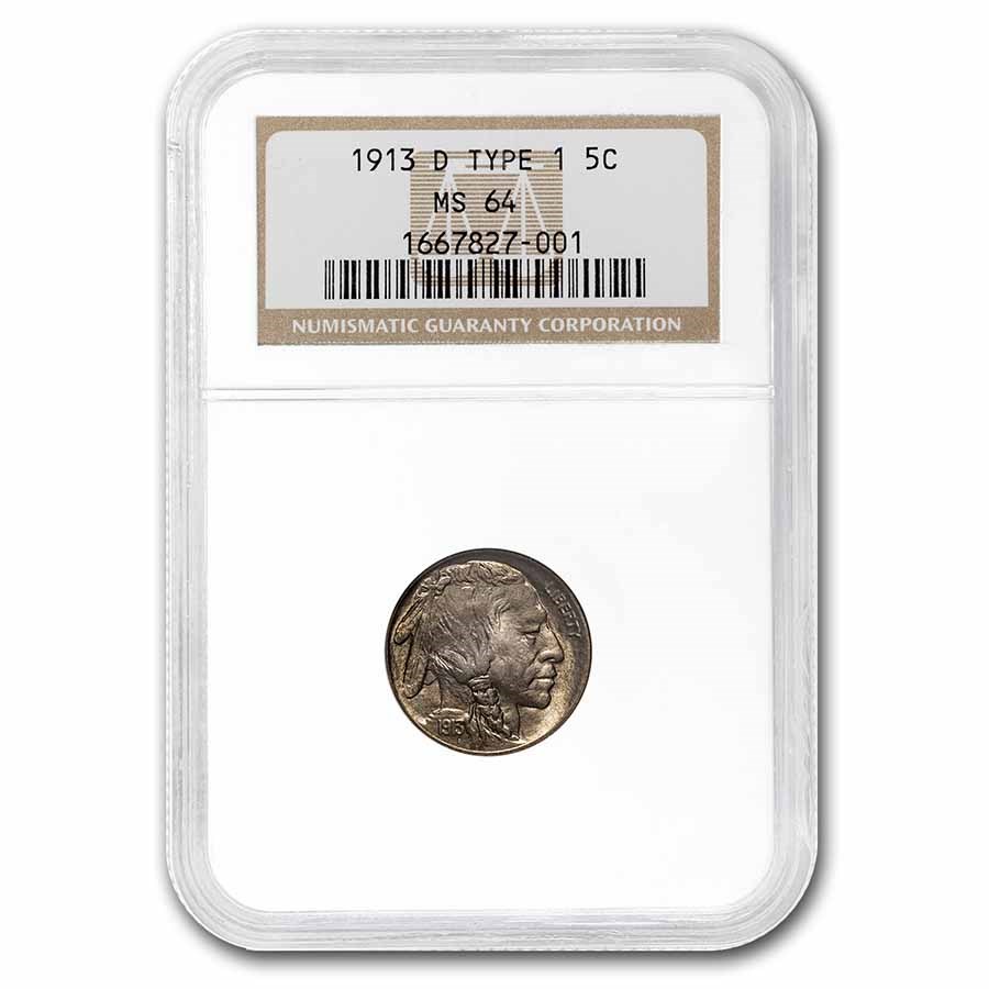 1913-D Buffalo Nickel Type-I MS-64 NGC