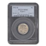 1913-D Buffalo Nickel Type-I MS-66 PCGS
