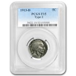 1913-D Buffalo Nickel Type-II Fine-15 PCGS