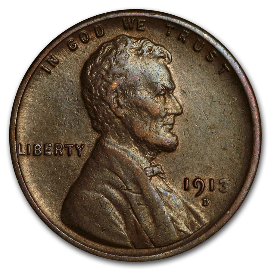1913-D Lincoln Cent AU