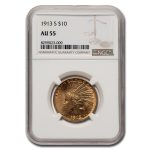 1913-S $10 Indian Gold Eagle AU-55 NGC