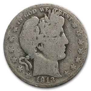 1913-S Barber Half Dollar AG