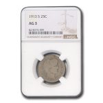1913-S Barber Quarter AG-03 NGC