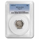 1913-S Buffalo Nickel Type-II Fine-12 PCGS