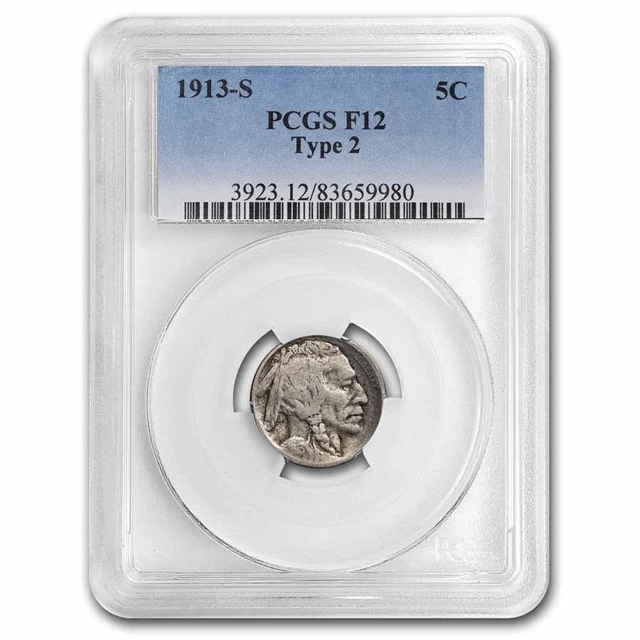 1913-S Buffalo Nickel Type-II Fine-12 PCGS