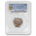 1913-S Buffalo Nickel Type-II MS-64 PCGS