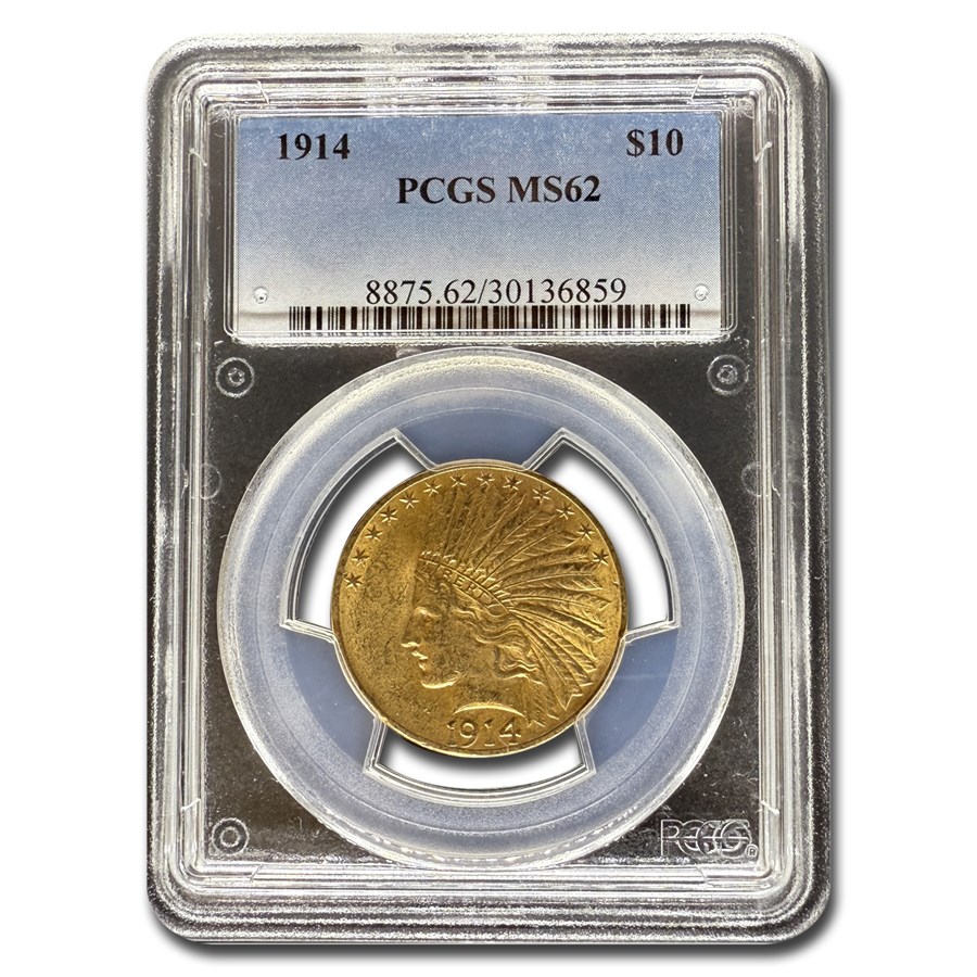 1914 $10 Indian Gold Eagle MS-62 PCGS