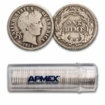 1914 Barber Dime 50-Coin Roll Avg Circ