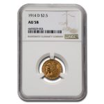 1914-D $2.50 Indian Gold Quarter Eagle AU-58 NGC